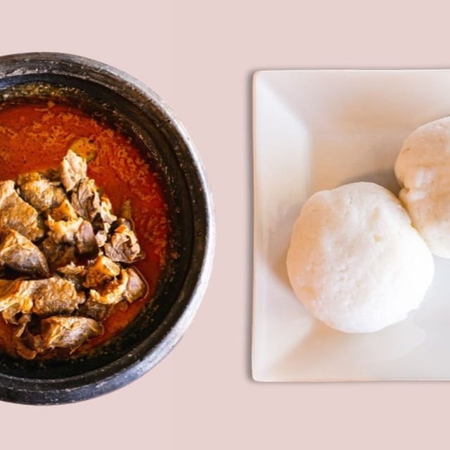 Rice Balls and Peanut Butter Soup (Goat or Beef).