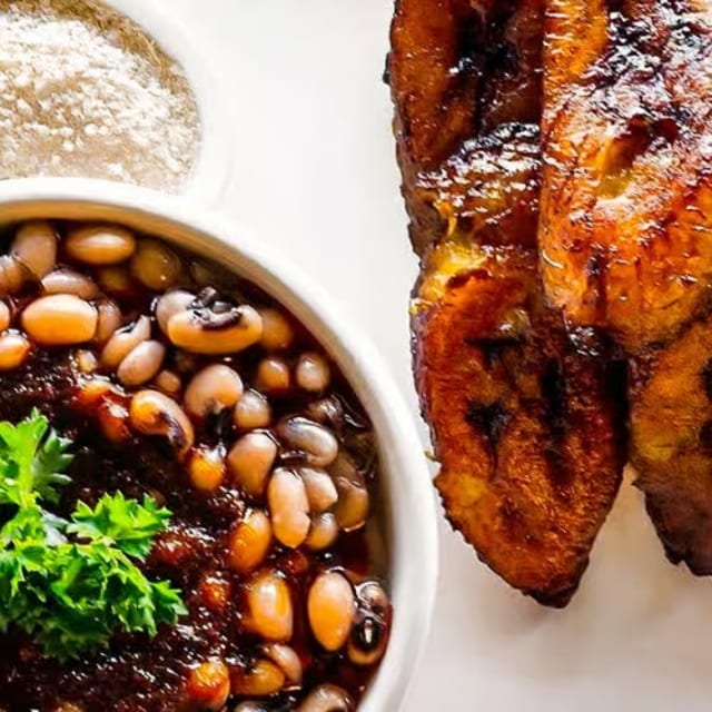 Fried Plantain and Beans (Red Red).