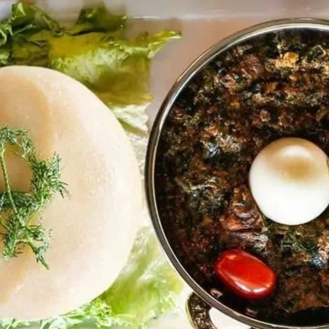 Spinach Stew with [Fufu | Banku | Pounded Yam.