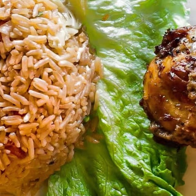 Fried Rice and Grilled Chicken.