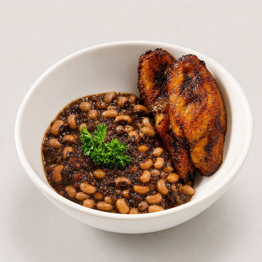 Fried Plantain and Beans (Red Red).