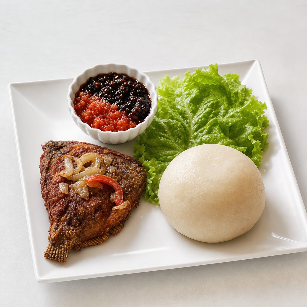 Banku and Fried Fish.