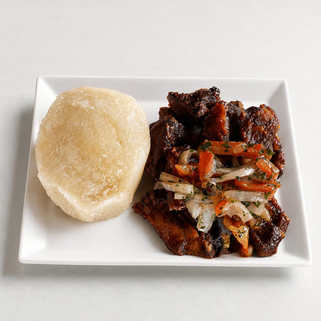 Boiled Yam and Turkey Tail.