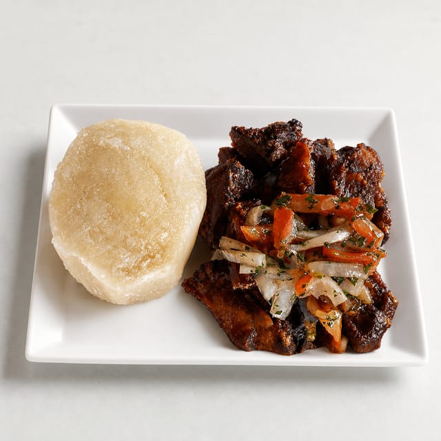Boiled Yam and Turkey Tail.