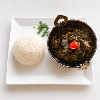 Cassava Leaves and White Rice