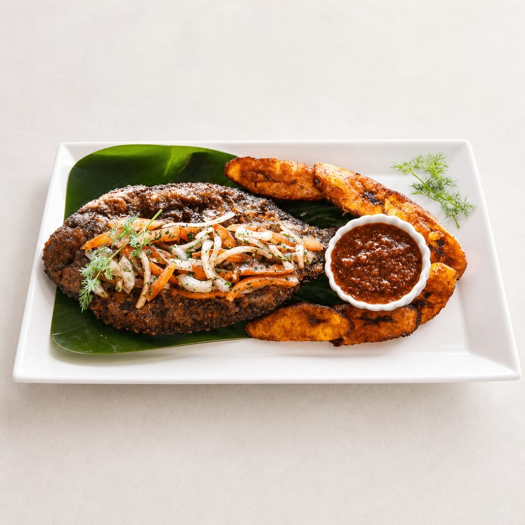 Plantain and Tilapia Fish.