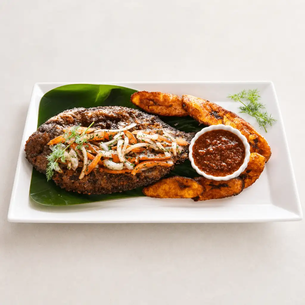 Plantain and Tilapia Fish.