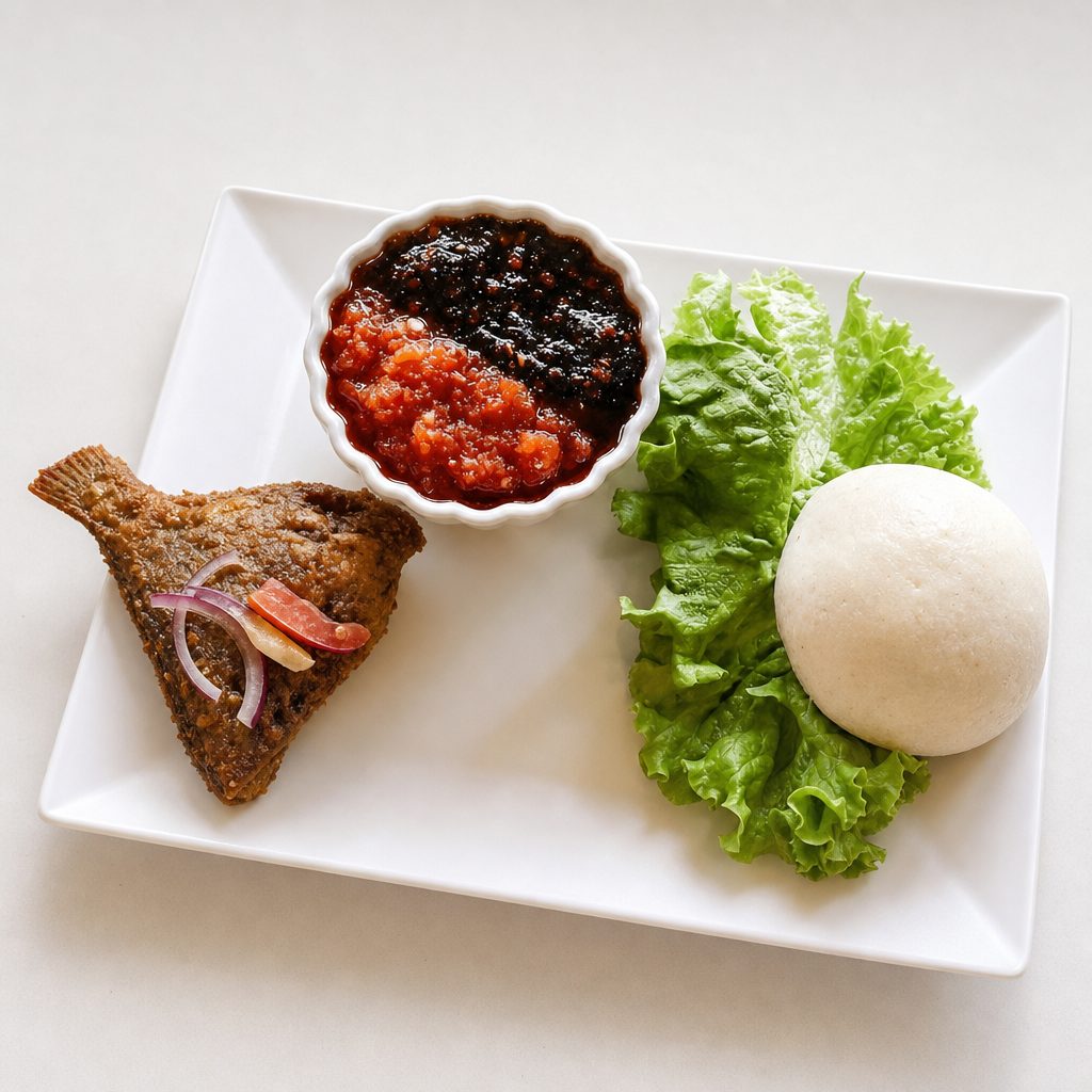 Banku and Fried Fish.