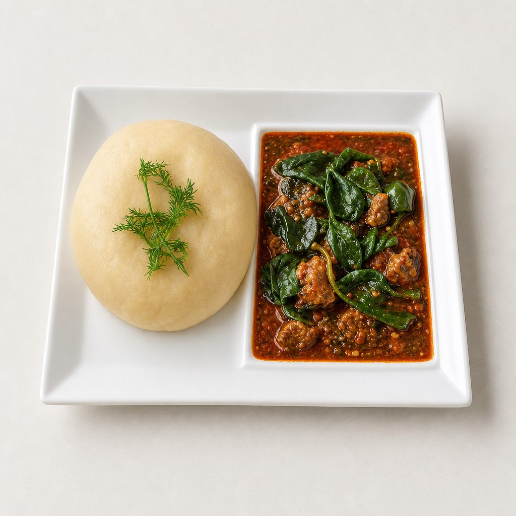 Okro Stew and Fufu.