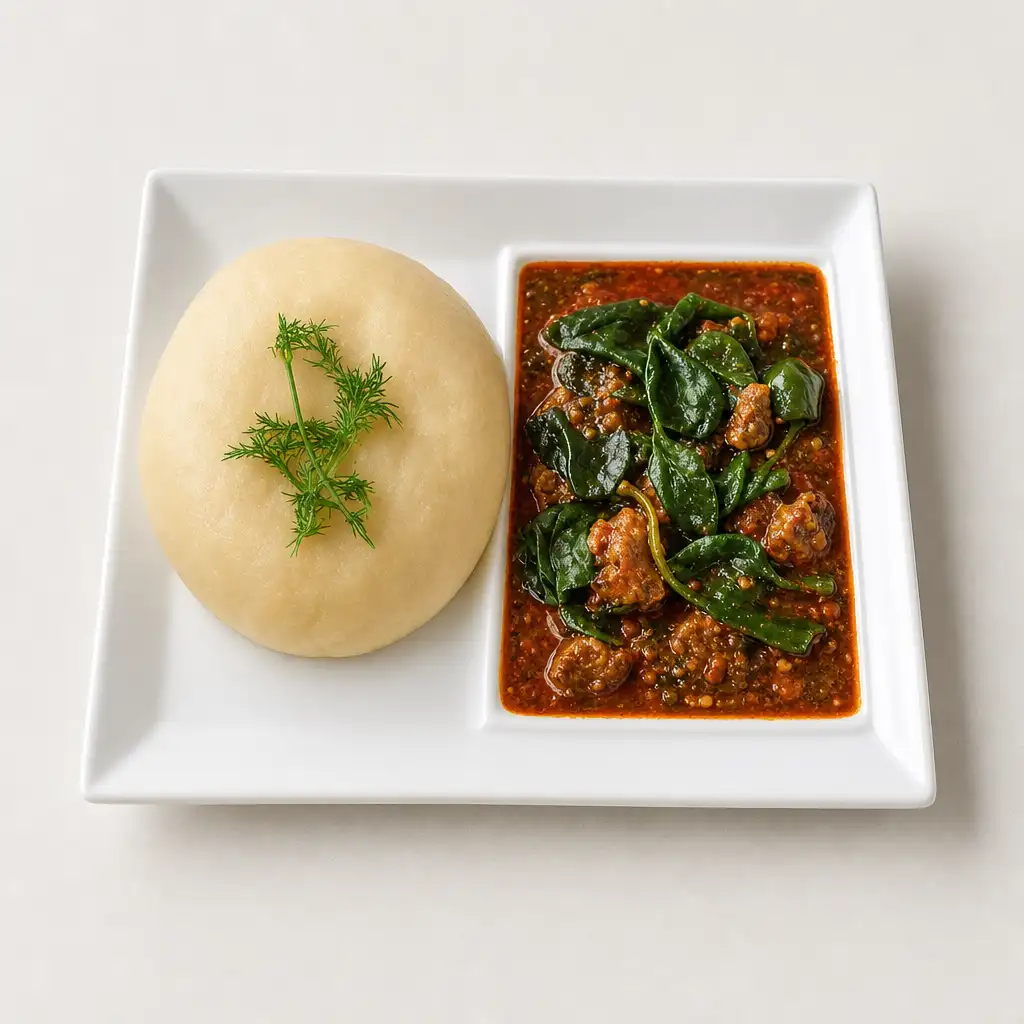 Okro Stew and Fufu.