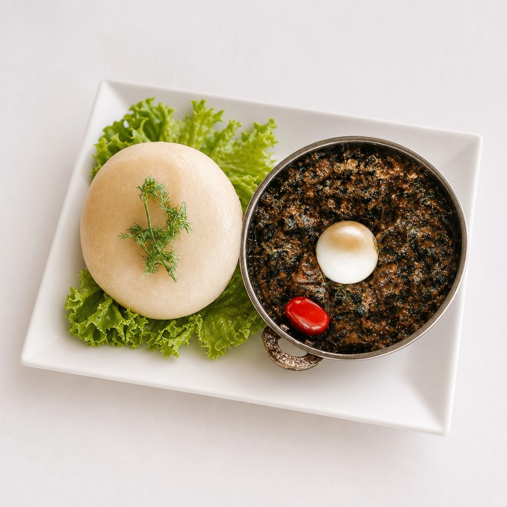 Spinach Stew with [Fufu | Banku | Pounded Yam.