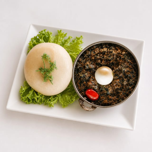Spinach Stew with [Fufu | Banku | Pounded Yam.
