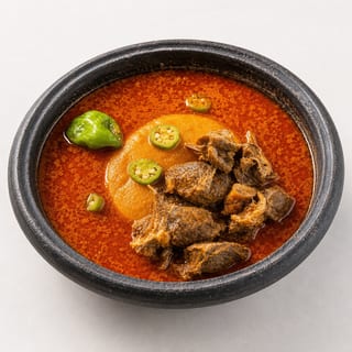 Fufu and Peanut Butter Soup (Goat or Beef)