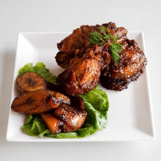 Fried Plantain and Chicken Only