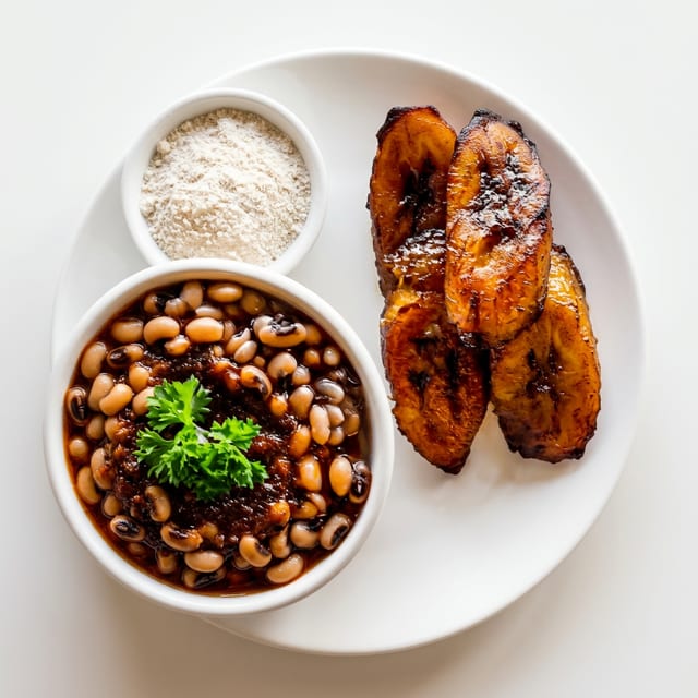 Fried Plantain and Beans (Red Red).