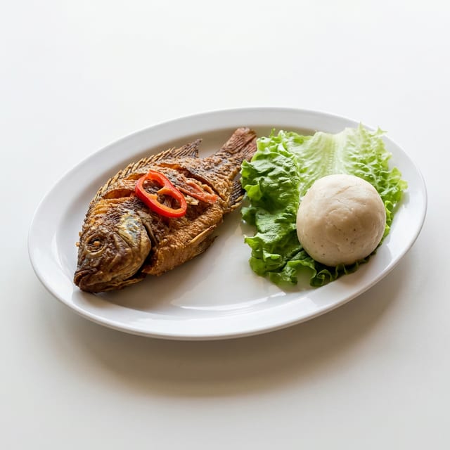 Banku and Fried Fish.