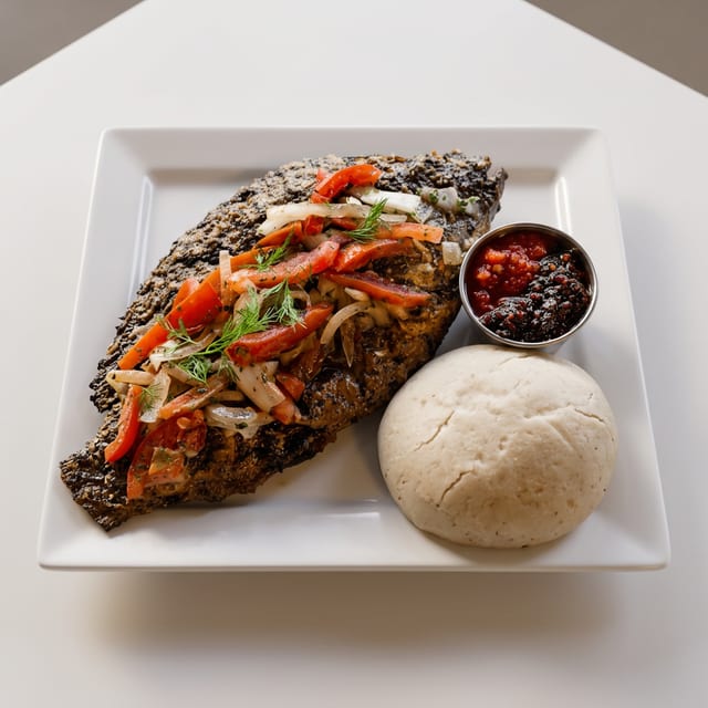 Tilapia Fish and Banku.