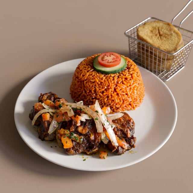 Jollof Rice and Turkey Tail.