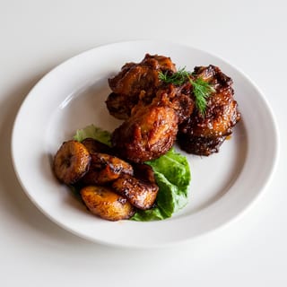 Fried Plantain and Chicken Only